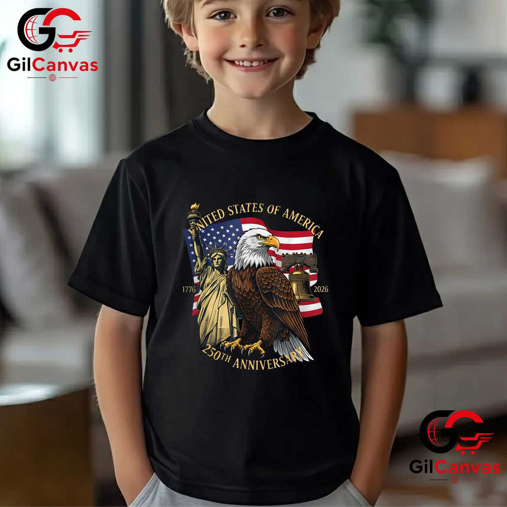 Liberty Bell Eagle 250th Birthday 1776-2026 250 Years Unisex Men Women Graphic T-Shirt