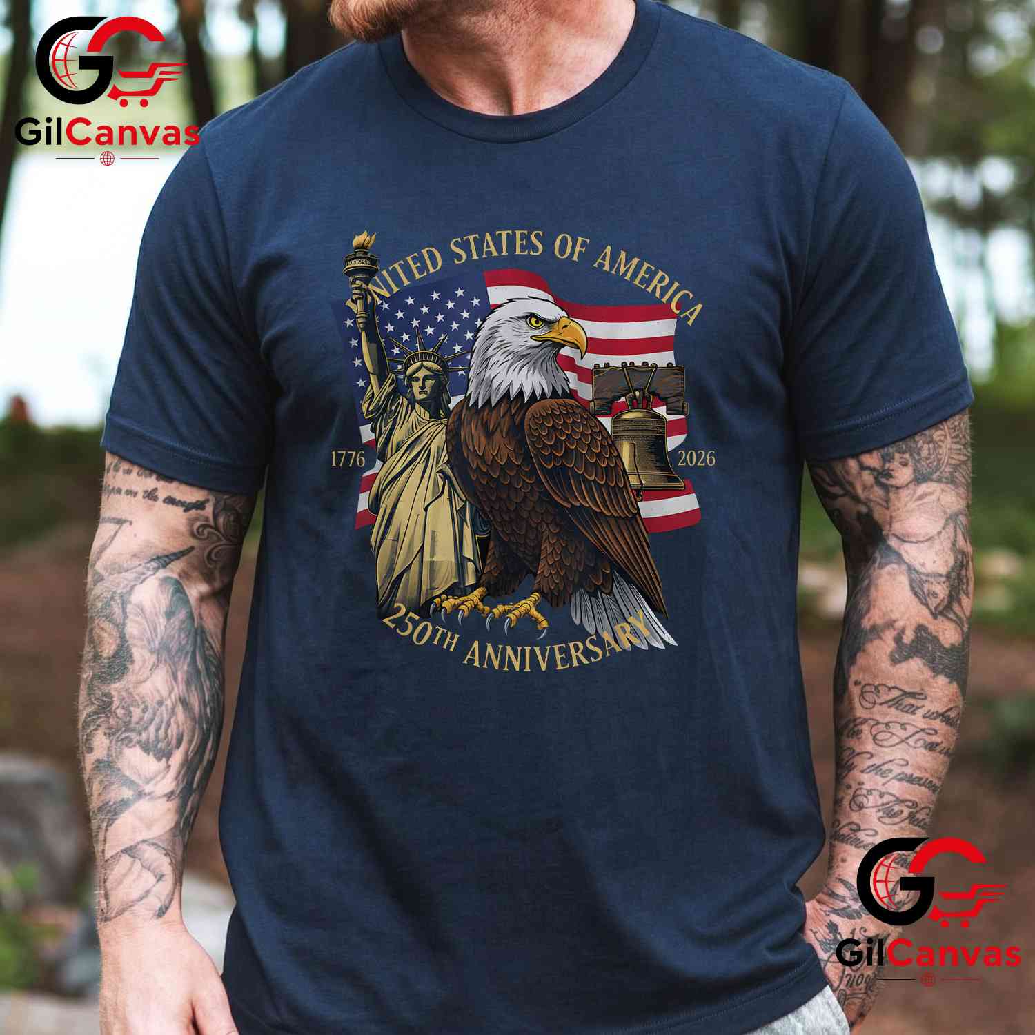 Liberty Bell Eagle 250th Birthday 1776-2026 250 Years Unisex Men Women Graphic T-Shirt