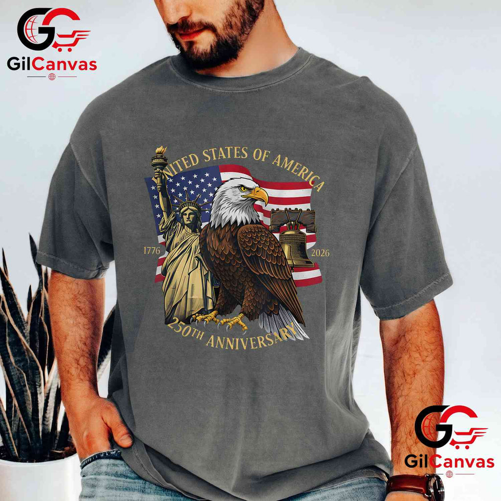 Liberty Bell Eagle 250th Birthday 1776-2026 250 Years Unisex Men Women Graphic T-Shirt