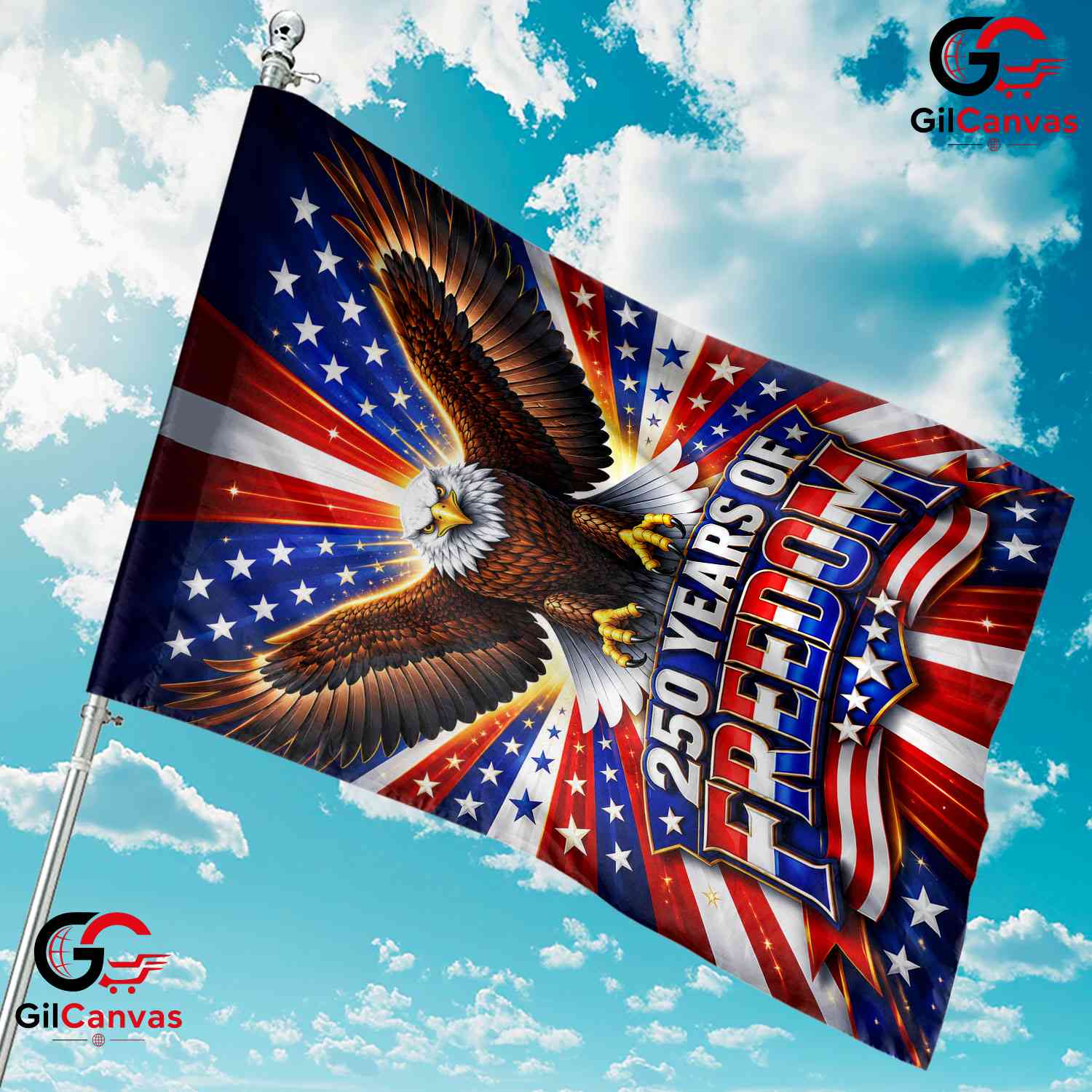 Majestic Eagle 250th Anniversary Garden Flag 1776-2026 Yard Decor Banner Sign