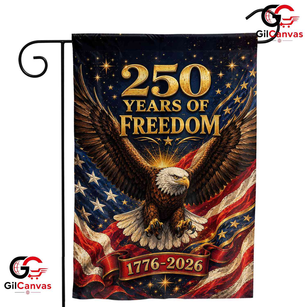 Majestic Eagle 250th Anniversary Garden Flag Patriotic Freedom Yard Banner Sign