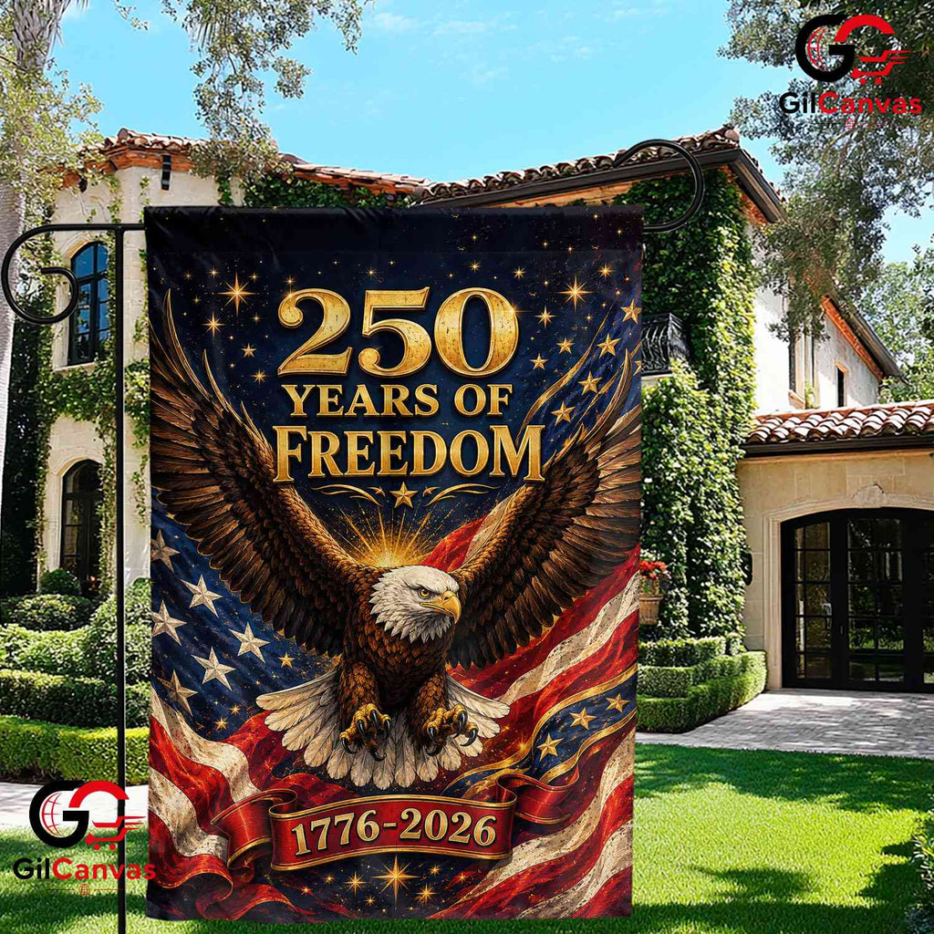 Majestic Eagle 250th Anniversary Garden Flag Patriotic Freedom Yard Banner Sign