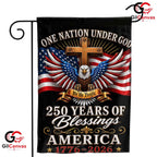 One Nation Under God 250th House Garden Flag Christian Eagle 1776-2026 Decor