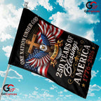 One Nation Under God 250th House Garden Flag Christian Eagle 1776-2026 Decor