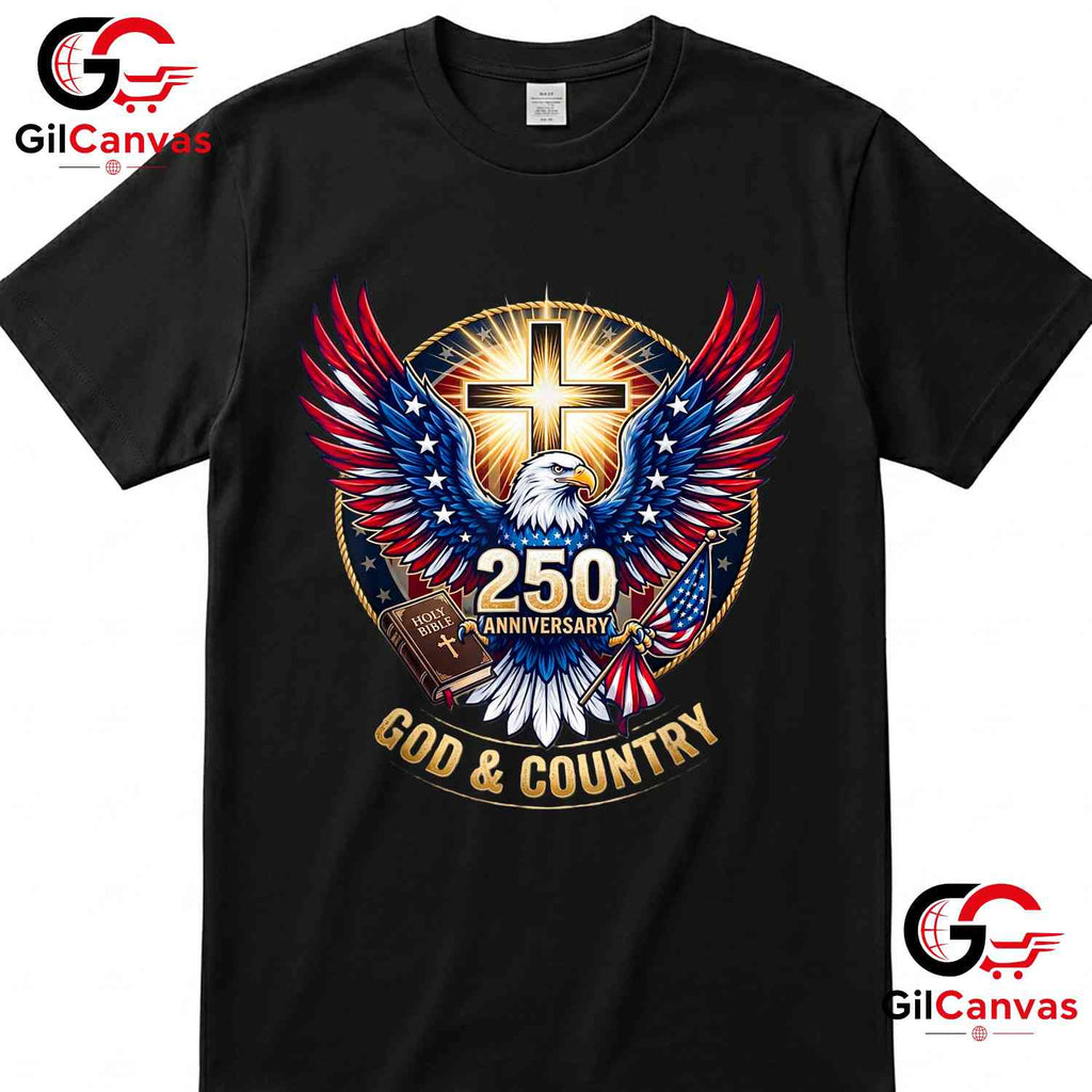 One Nation Under God America 250th Anniversary Eagle Christian Unisex T-Shirt