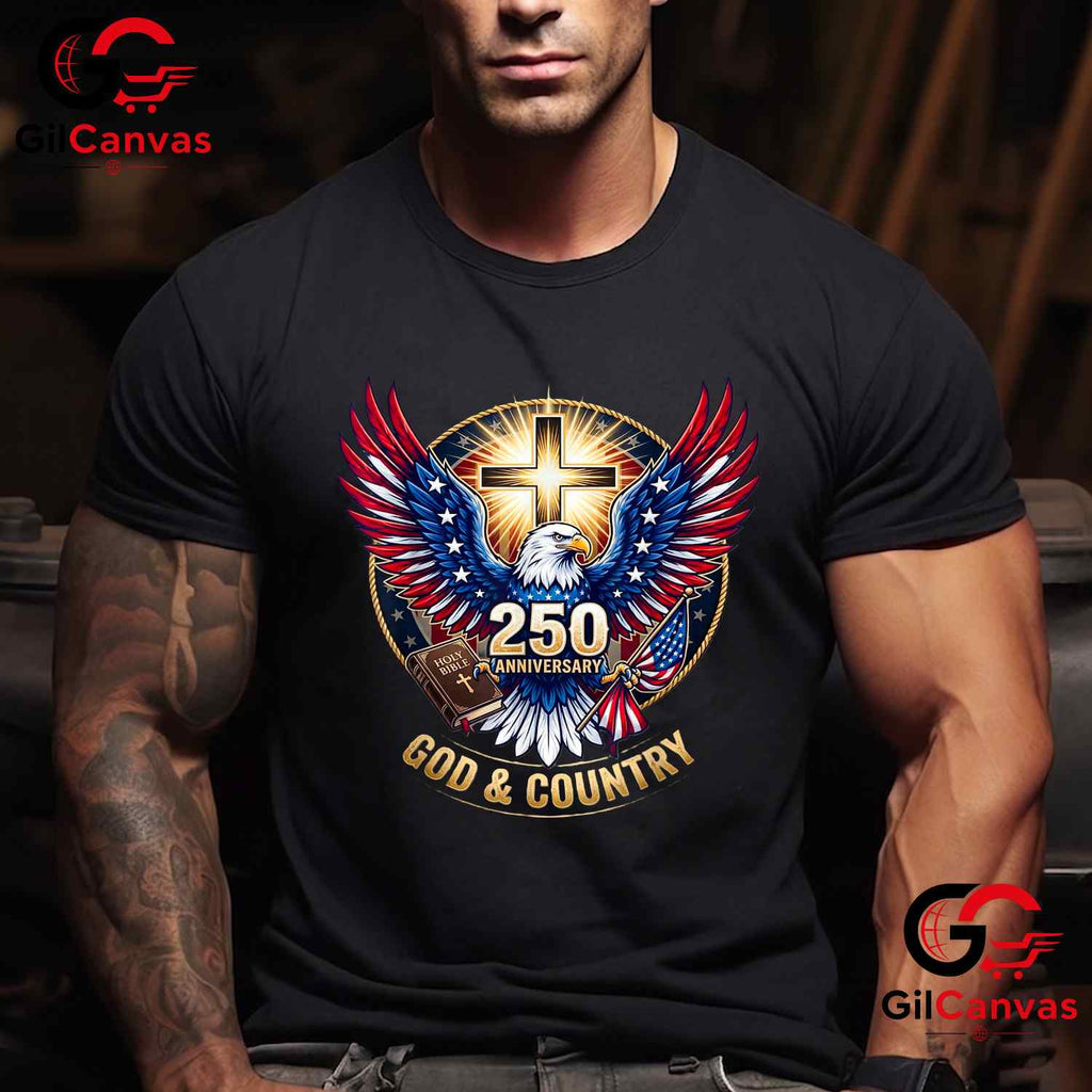 One Nation Under God America 250th Anniversary Eagle Christian Unisex T-Shirt