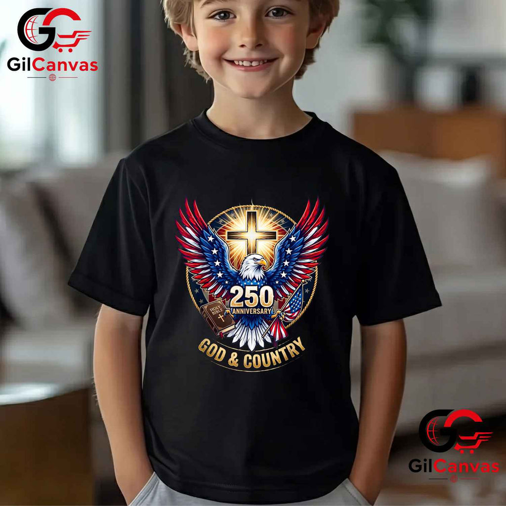 One Nation Under God America 250th Anniversary Eagle Christian Unisex T-Shirt