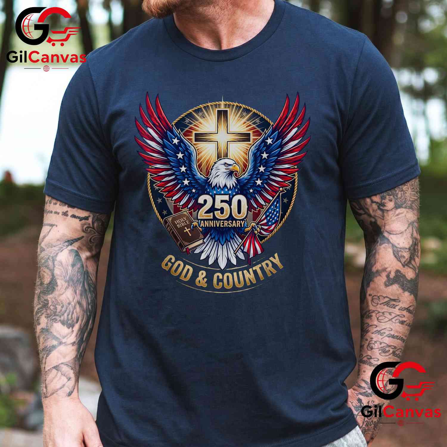One Nation Under God America 250th Anniversary Eagle Christian Unisex T-Shirt