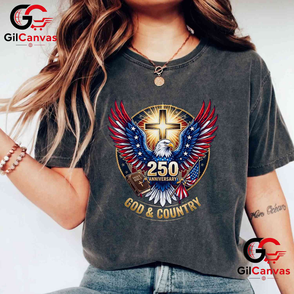One Nation Under God America 250th Anniversary Eagle Christian Unisex T-Shirt