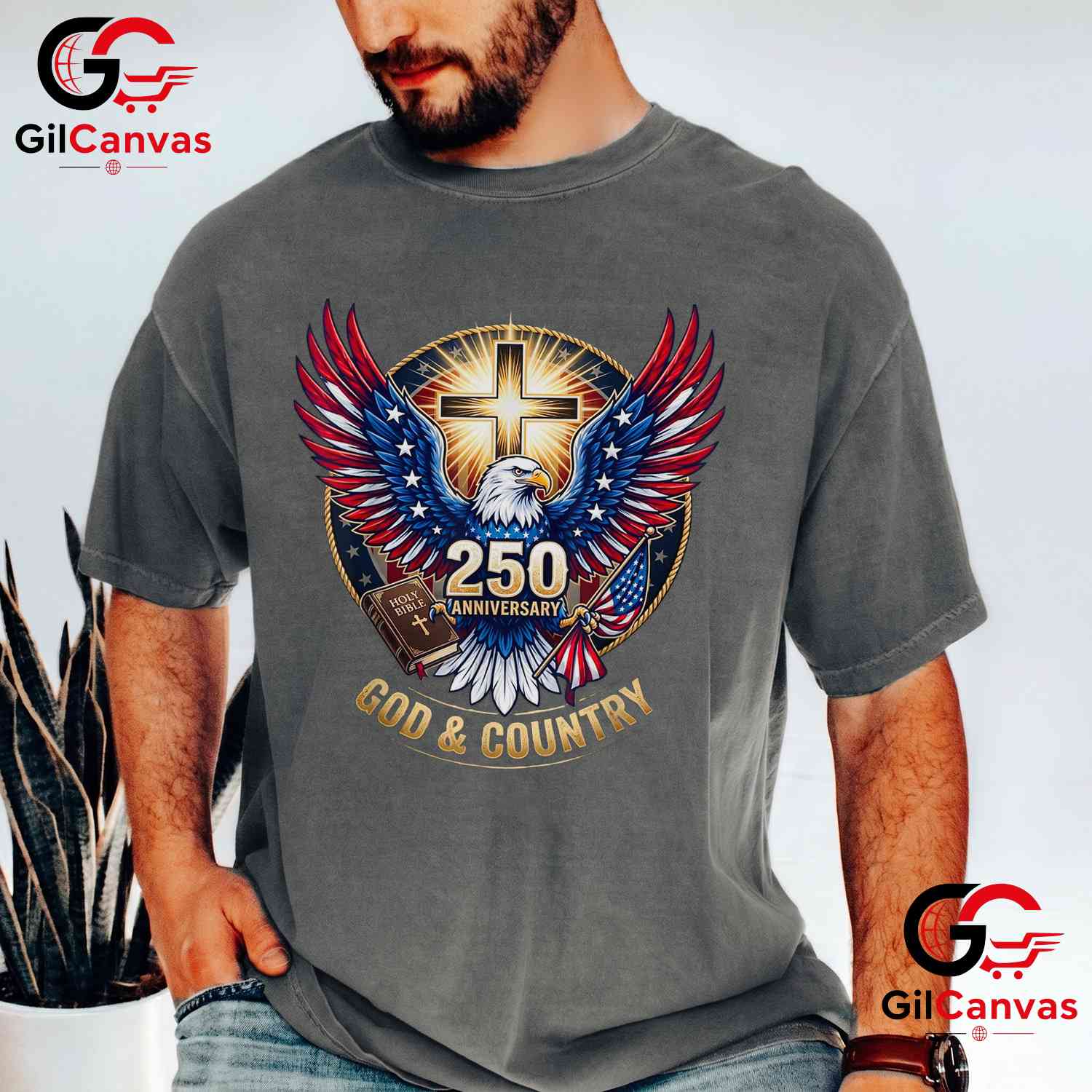 One Nation Under God America 250th Anniversary Eagle Christian Unisex T-Shirt