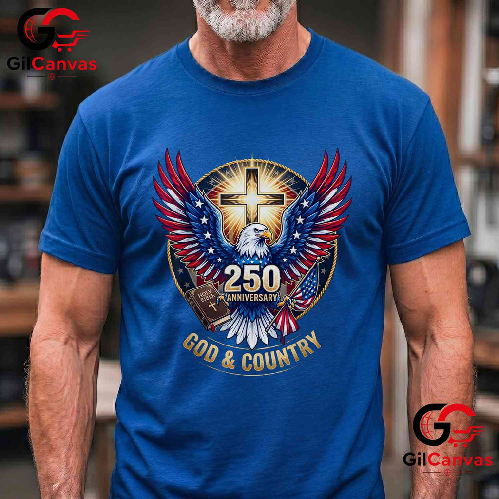 One Nation Under God America 250th Anniversary Eagle Christian Unisex T-Shirt