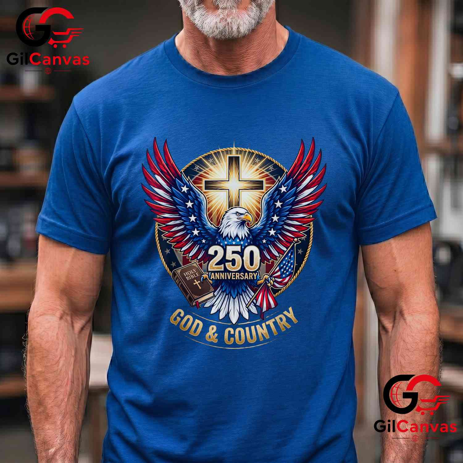 One Nation Under God America 250th Anniversary Eagle Christian Unisex T-Shirt