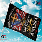 One Nation Under God Patriotic Cross Eagle Banner 250 Years Blessings Garden Flag