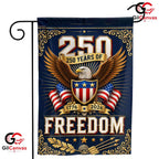 Ornate 250 Years of Freedom Eagle Vintage Patriotic Shield Banner Garden Flag