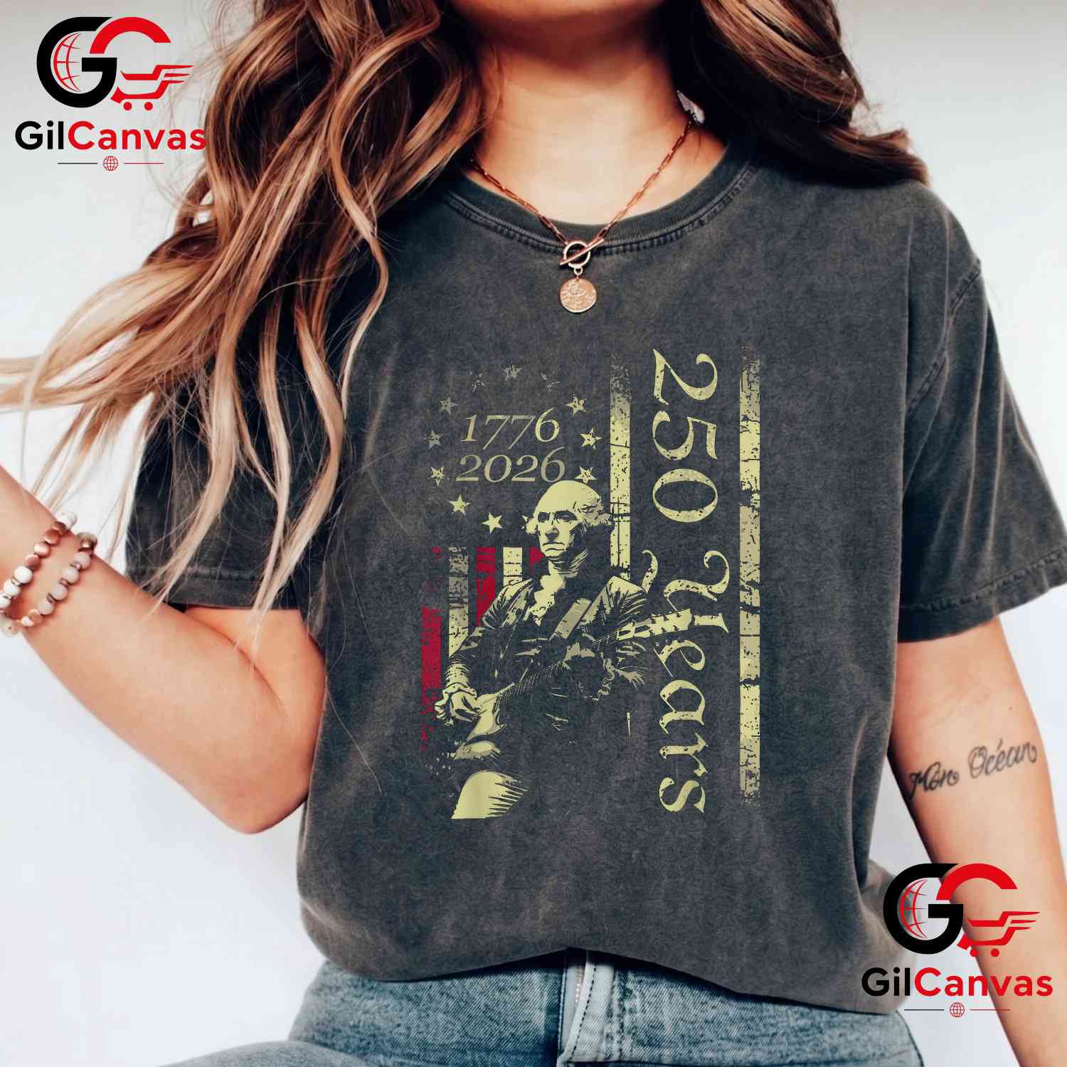 Patriot Guitar American Flag 250th Anniversary 1776-2026 Unisex Men Women T-Shirt