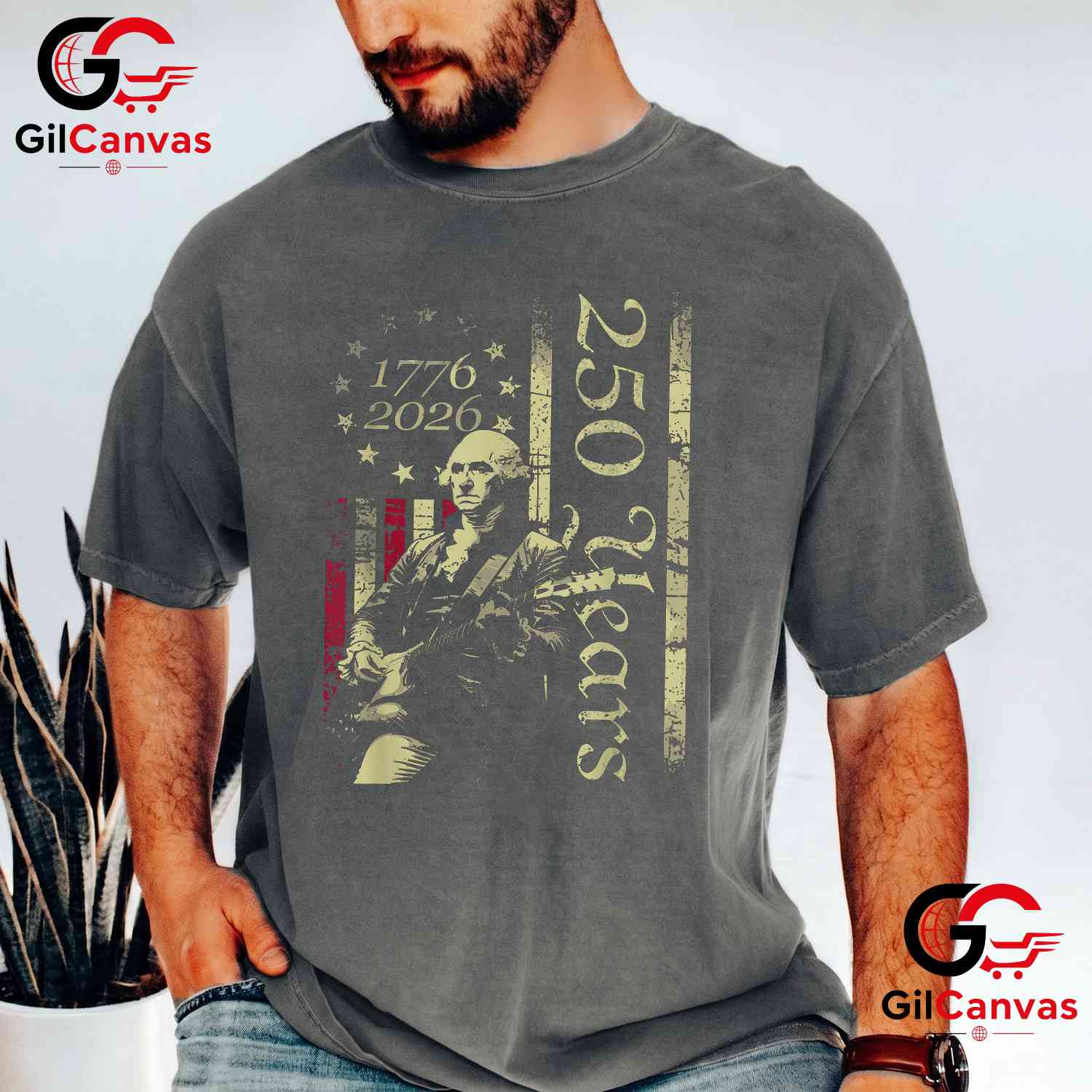 Patriot Guitar American Flag 250th Anniversary 1776-2026 Unisex Men Women T-Shirt
