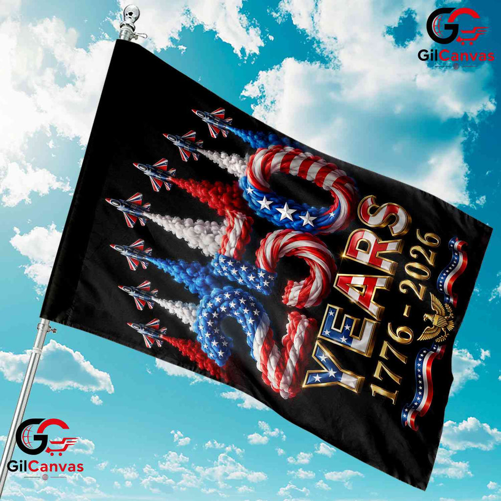 Patriotic Airshow 250th Anniversary Garden Flag 1776-2026 Yard Decor Signage
