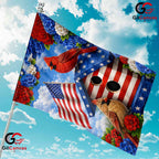 Patriotic Birdhouse 250th Garden Flag Cardinal Birds American Summer Yard Sign