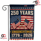 Patriotic Crossed Flags 250th Garden Flag Semiquincentennial Yard Decor Banner