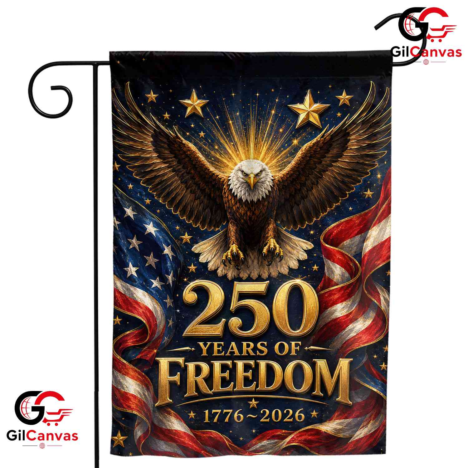 Patriotic Eagle 250 Years America Freedom Garden Flag Banner 1776-2026 USA