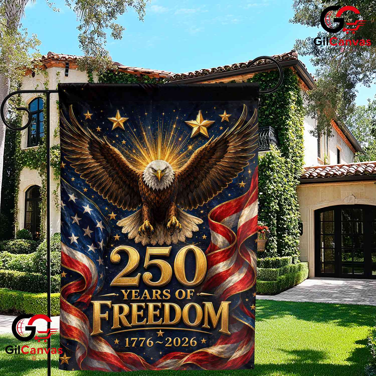 Patriotic Eagle 250 Years America Freedom Garden Flag Banner 1776-2026 USA