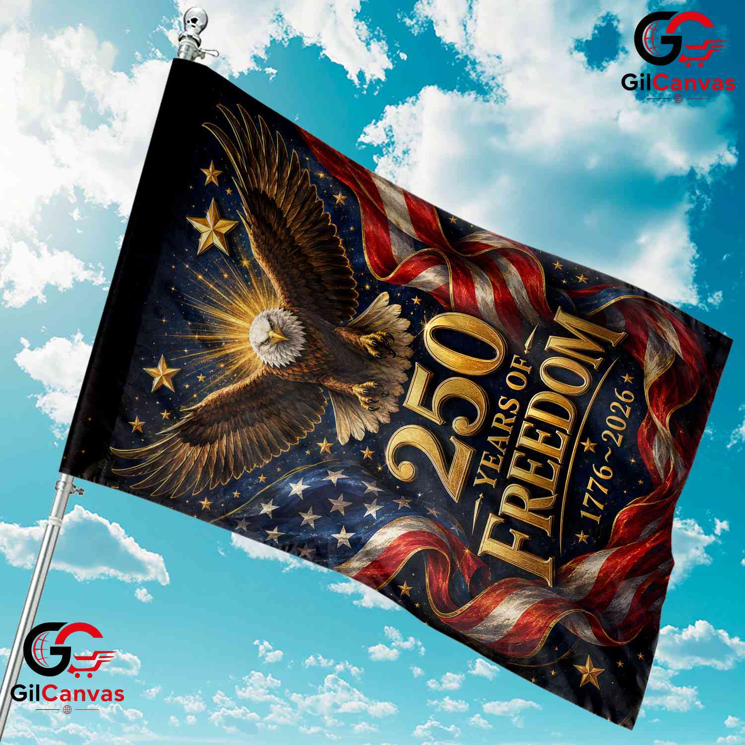 Patriotic Eagle 250 Years America Freedom Garden Flag Banner 1776-2026 USA