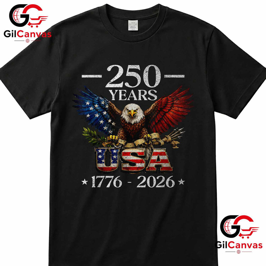 Patriotic Eagle Flag 250 Years 1776-2026 Anniversary Unisex Men Women Gift T-Shirt
