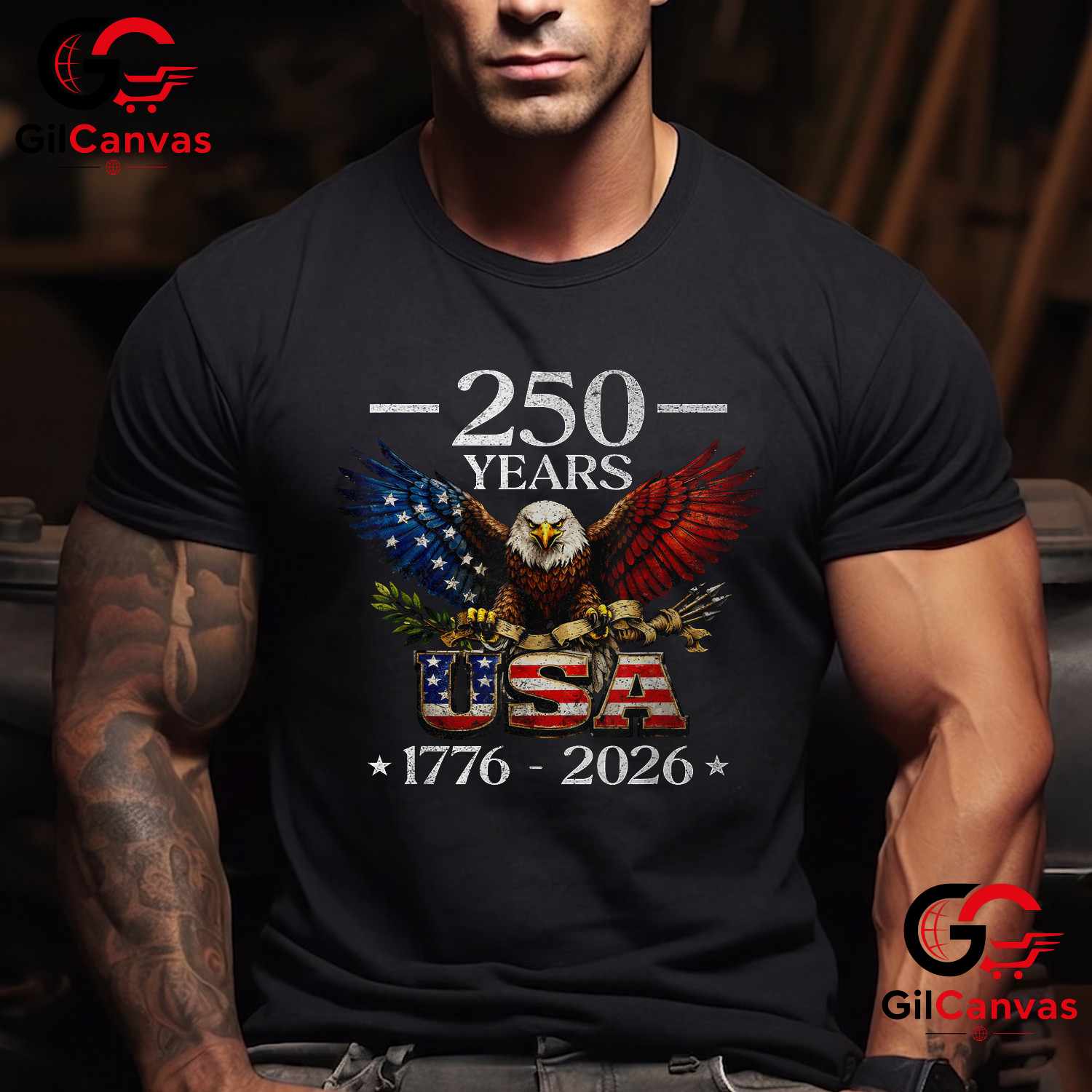 Patriotic Eagle Flag 250 Years 1776-2026 Anniversary Unisex Men Women Gift T-Shirt