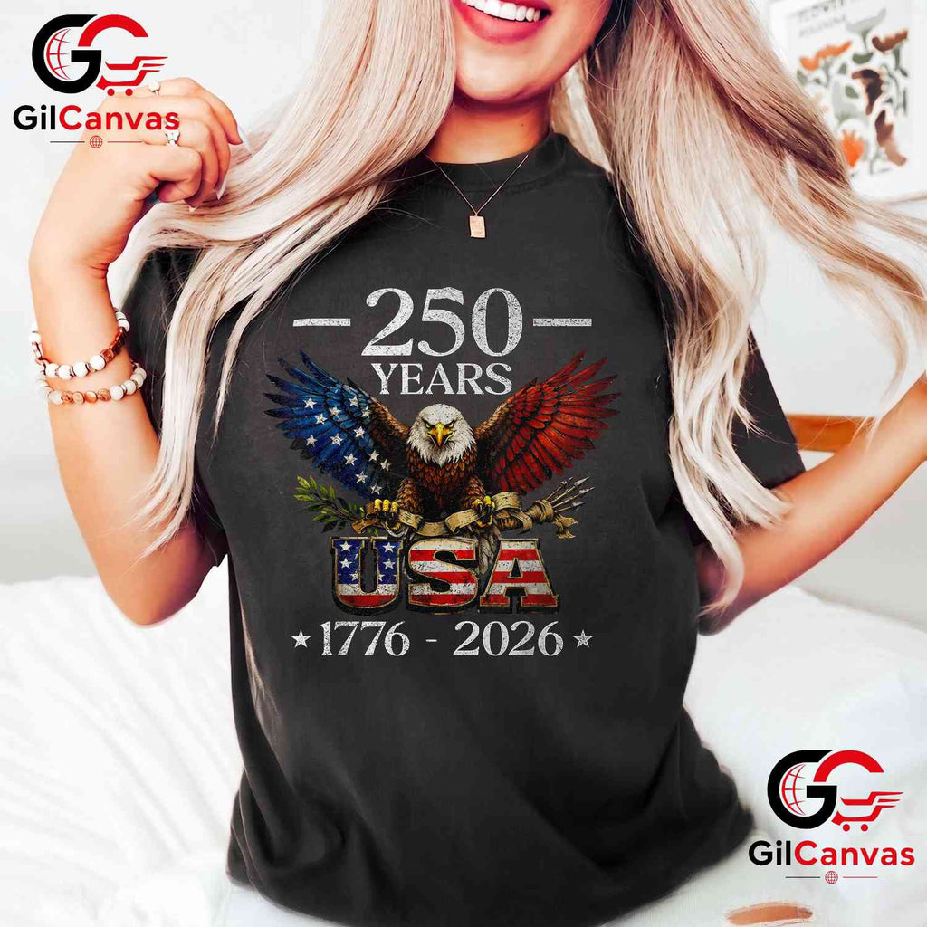 Patriotic Eagle Flag 250 Years 1776-2026 Anniversary Unisex Men Women Gift T-Shirt