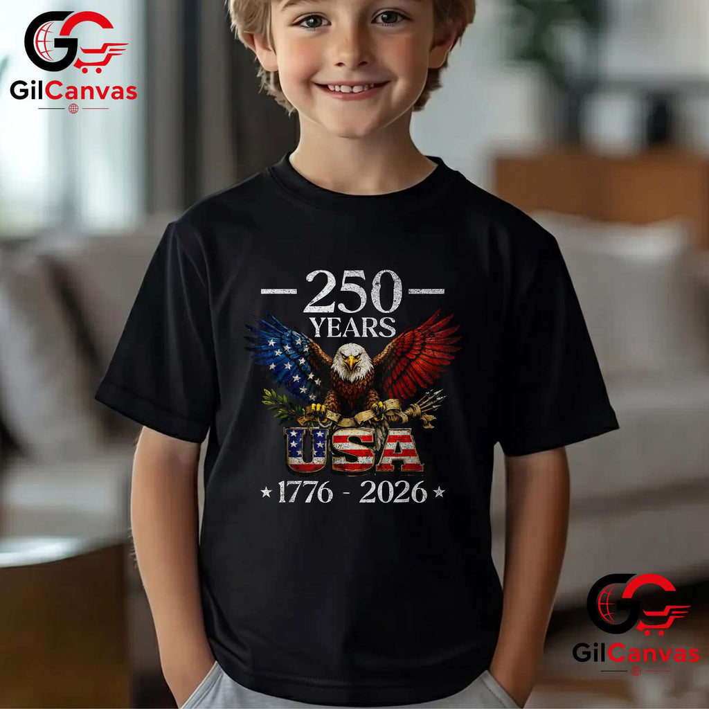 Patriotic Eagle Flag 250 Years 1776-2026 Anniversary Unisex Men Women Gift T-Shirt