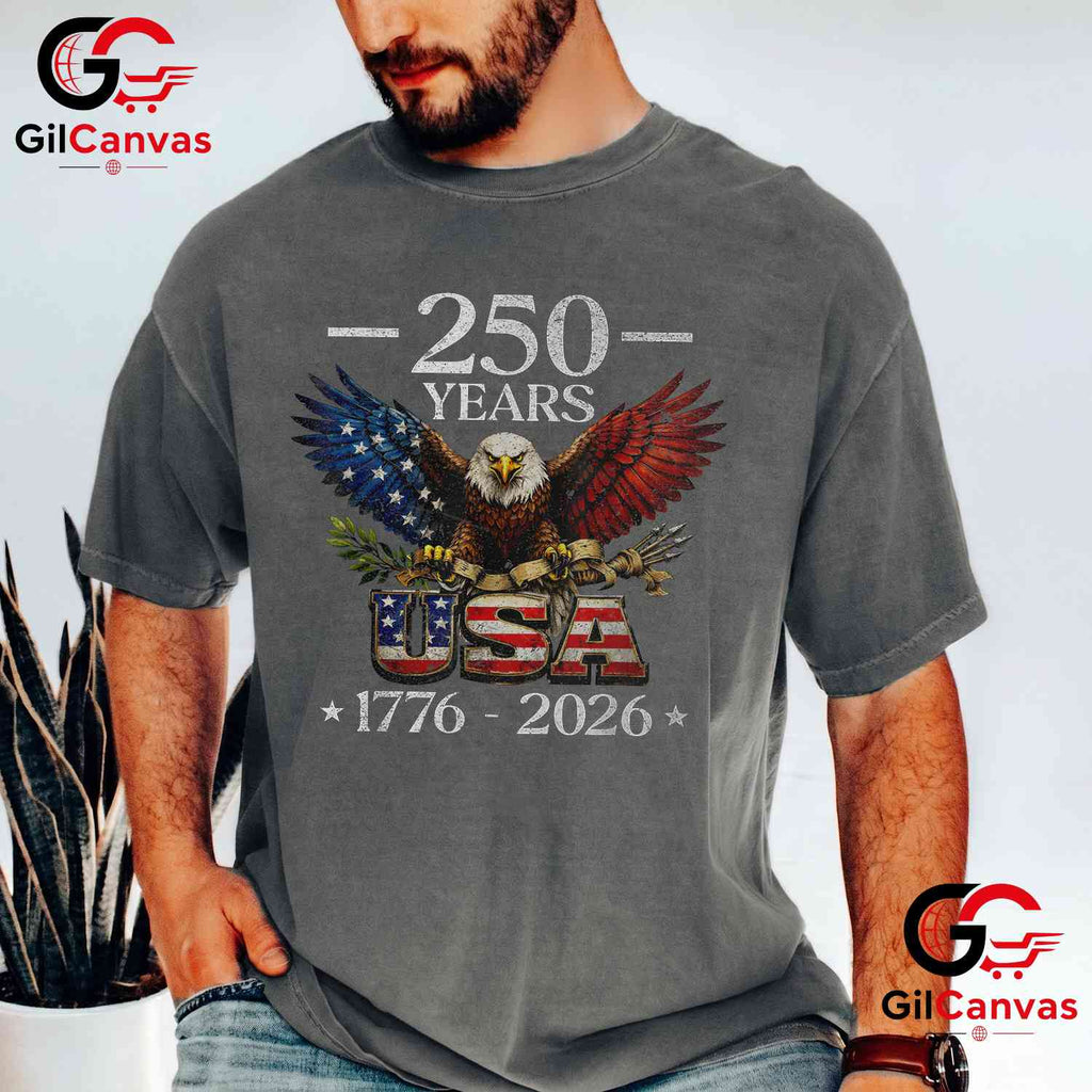 Patriotic Eagle Flag 250 Years 1776-2026 Anniversary Unisex Men Women Gift T-Shirt
