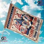 Patriotic Gnomes 250th Garden Flag Happy Birthday USA 1776-2026 Yard Banner