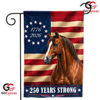 Patriotic Horse 250th Anniversary Garden Flag 1776-2026 Yard Decor Banner Sign