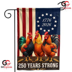 Patriotic Rooster 250th Anniversary Garden Flag 1776-2026 Yard Decor Signage