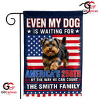 Personalized 250th Dog Custom Family Name Patriotic Yard Banner Garden Flag