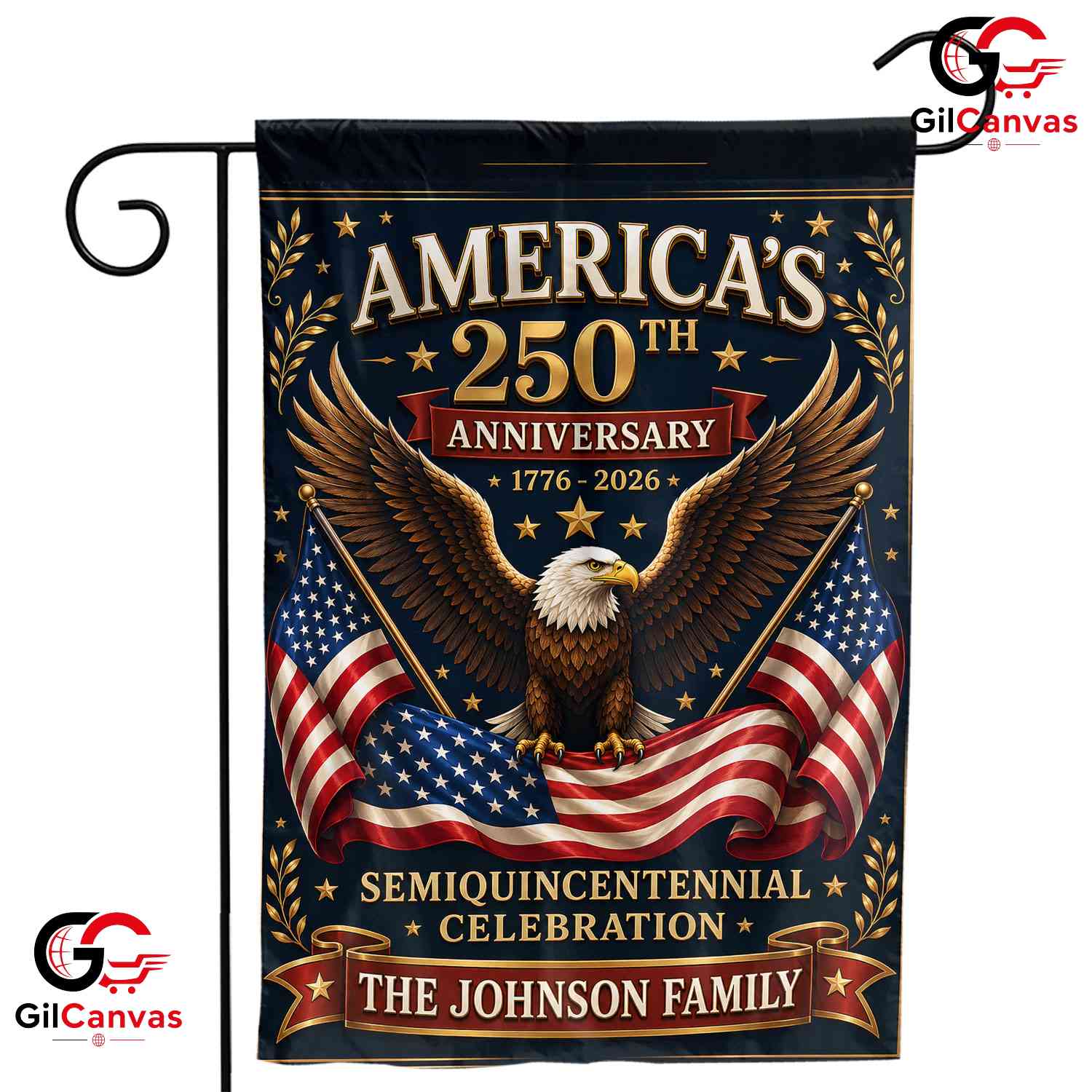 Personalized Semiquincentennial Custom Eagle 250th Anniversary Decor Garden Flag