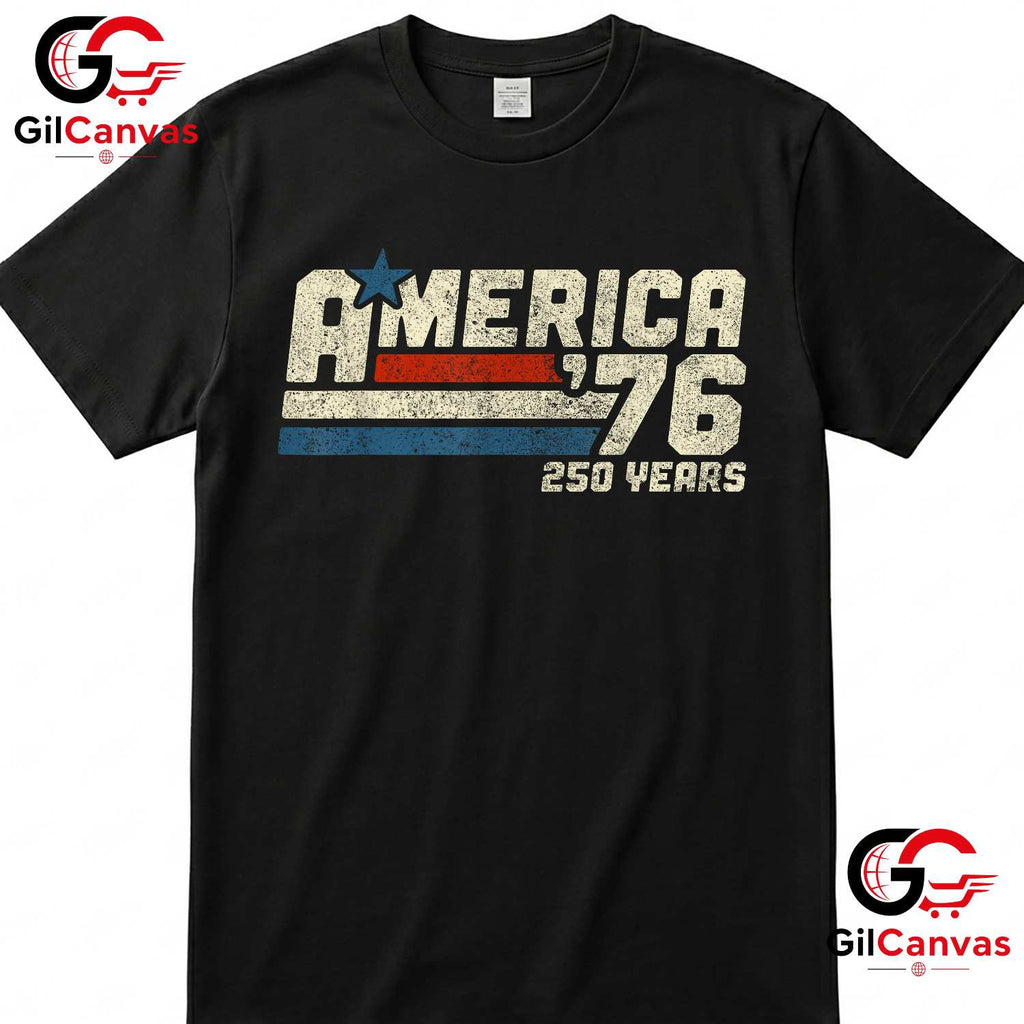 Retro America 250 Years 250th Anniversary USA 1776-2026 Unisex Patriotic Gift T-Shirt