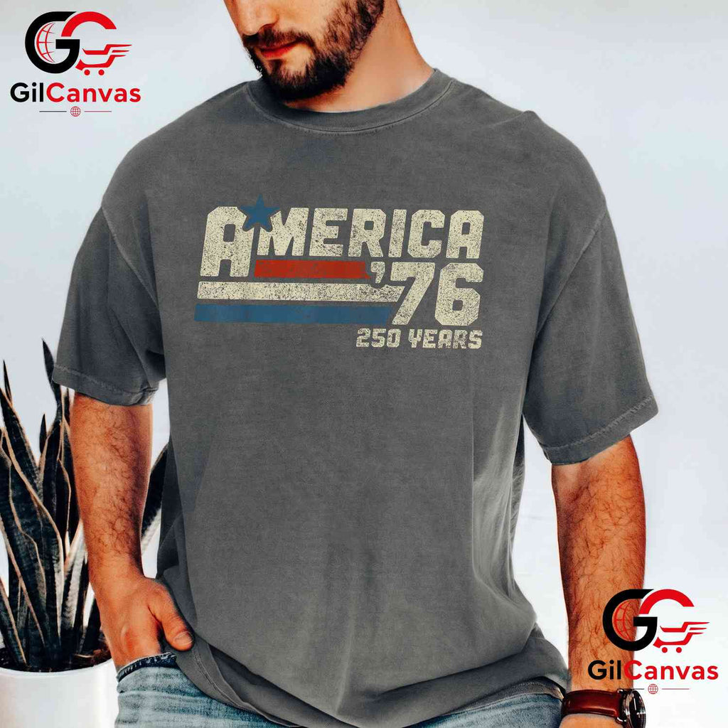 Retro America 250 Years 250th Anniversary USA 1776-2026 Unisex Patriotic Gift T-Shirt