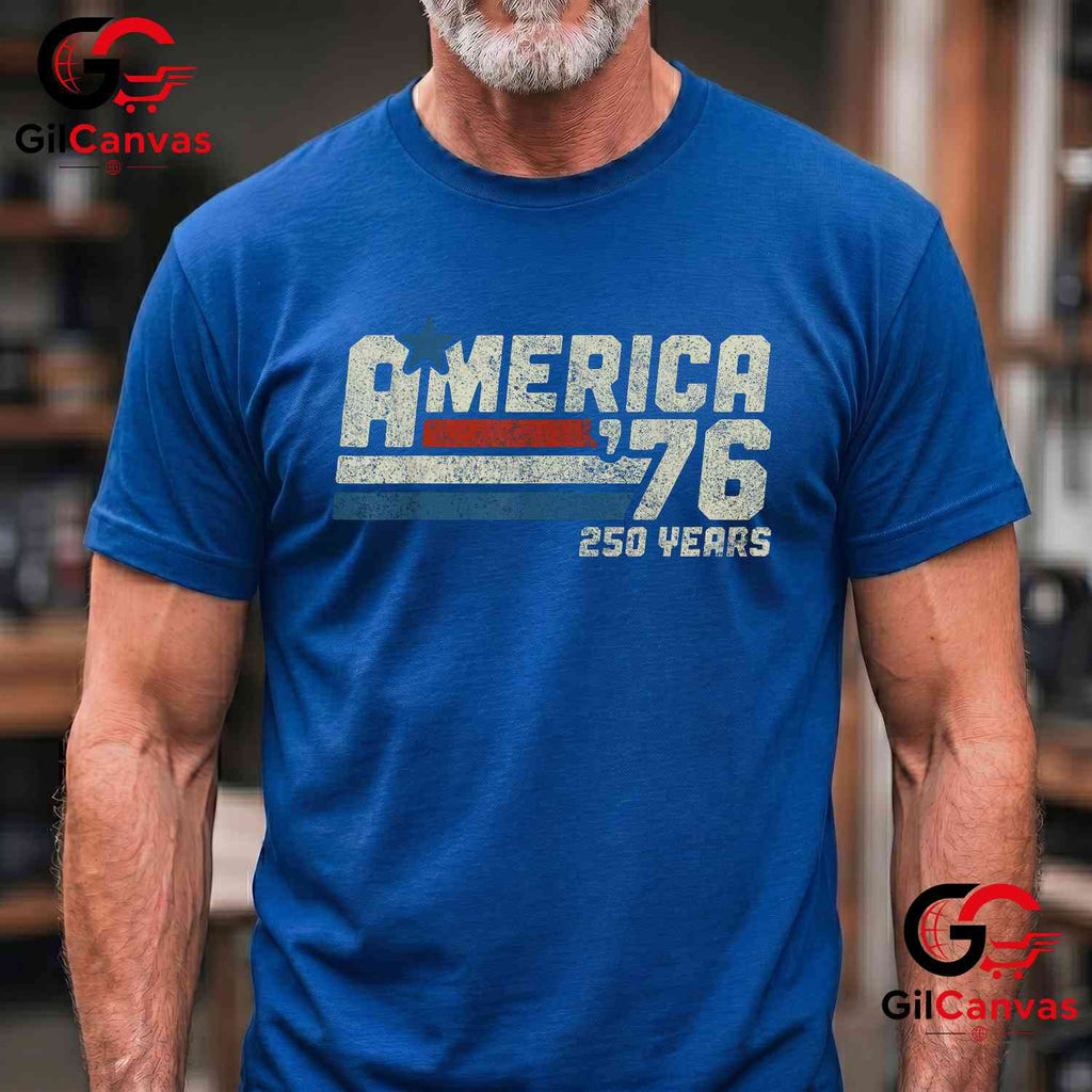 Retro America 250 Years 250th Anniversary USA 1776-2026 Unisex Patriotic Gift T-Shirt