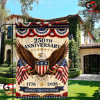 Semiquincentennial 250th Garden Flag Vintage 1776-2026 Eagle Yard Decor Banner