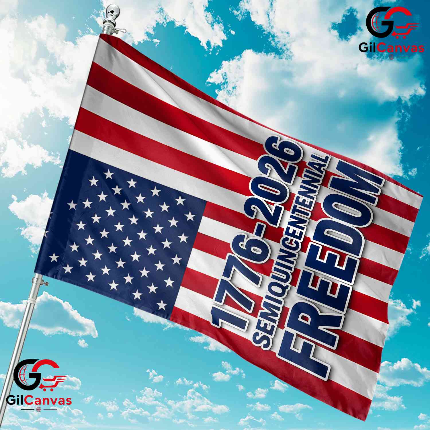 Semiquincentennial Freedom Garden Flag 1776-2026 American Yard Decor Signage