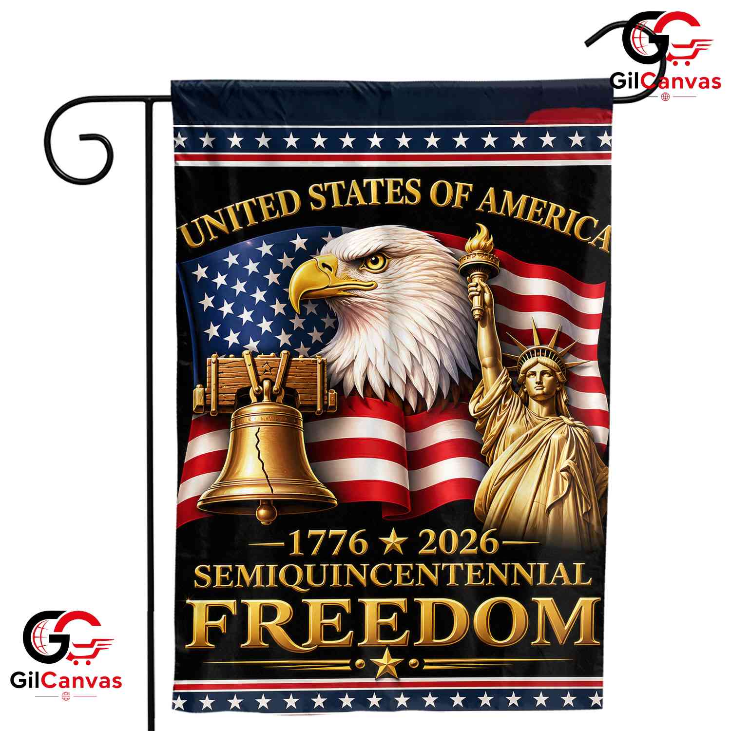 Semiquincentennial Freedom Statue of Liberty Yard USA 250 Decor Garden Flag