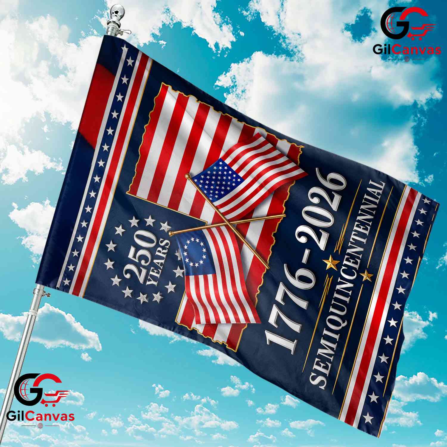 Semiquincentennial Garden Flag 250 Years Anniversary 1776-2026 Outdoor Decor