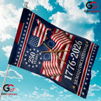 Semiquincentennial USA Map 250 Years Crossed Flags Yard Banner Garden Flag