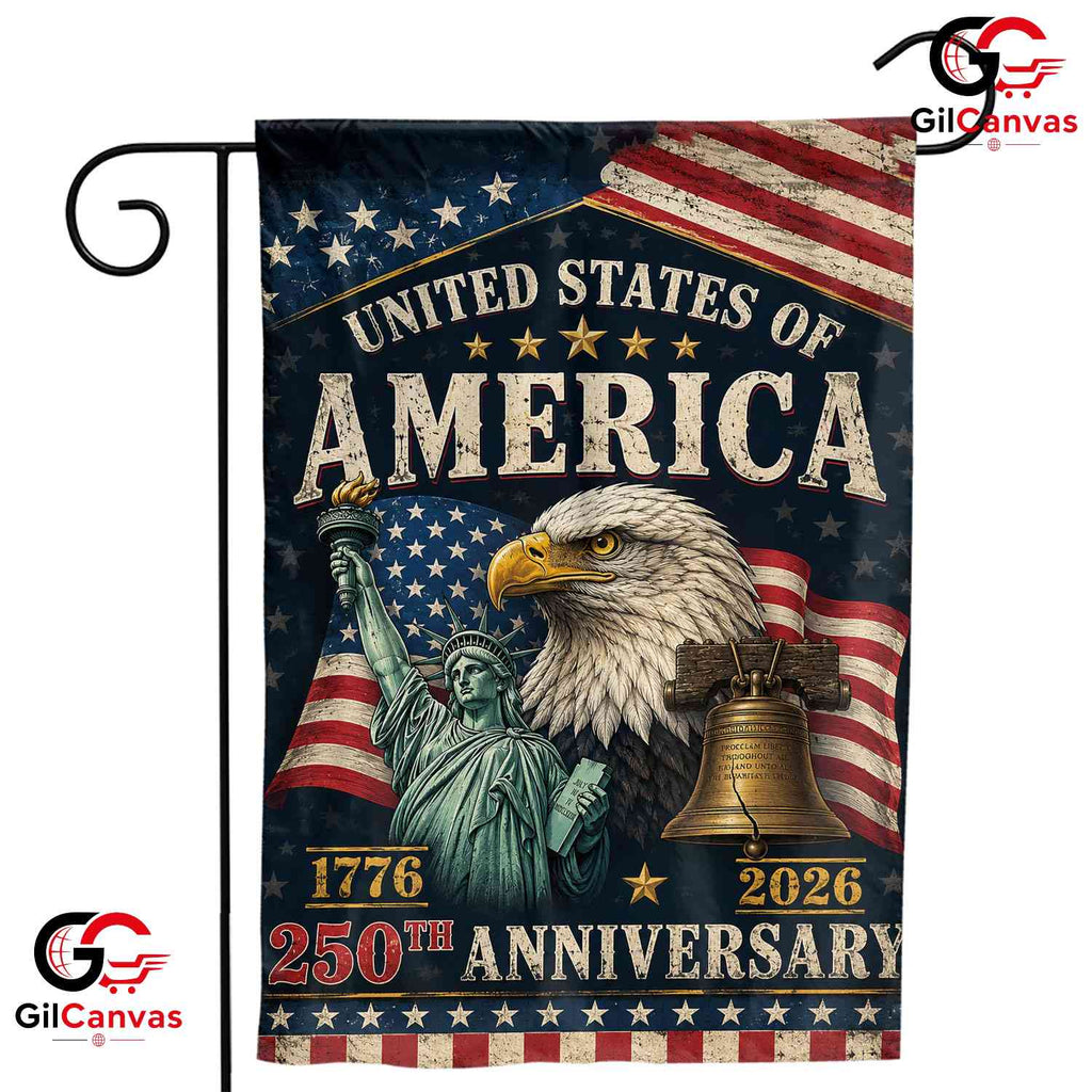 Statue Of Liberty Eagle 250th Garden Flag USA 1776-2026 Commemorative Signage