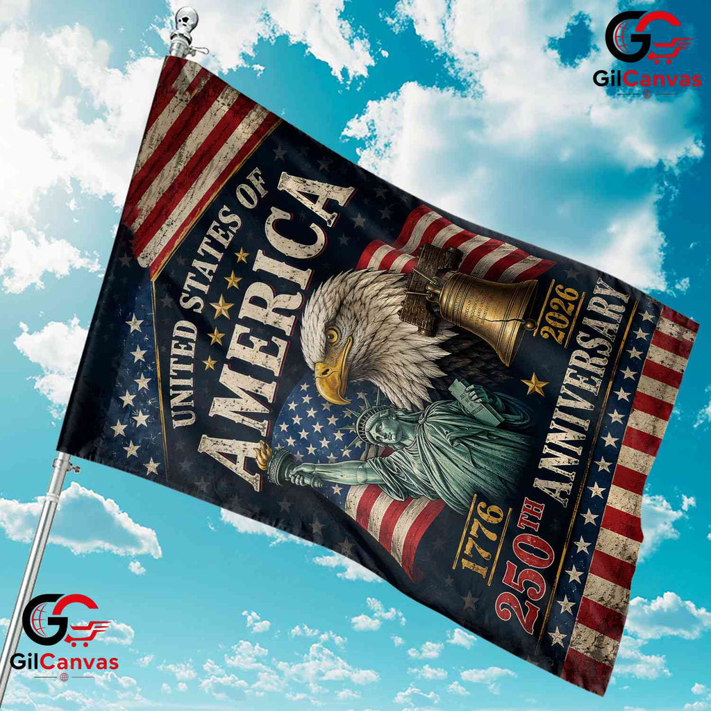 Statue Of Liberty Eagle 250th Garden Flag USA 1776-2026 Commemorative Signage