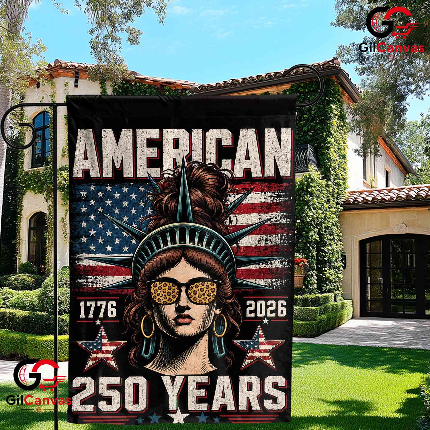 Statue Of Liberty Garden Flag American 250 Years Patriotic Outdoor Yard Decor