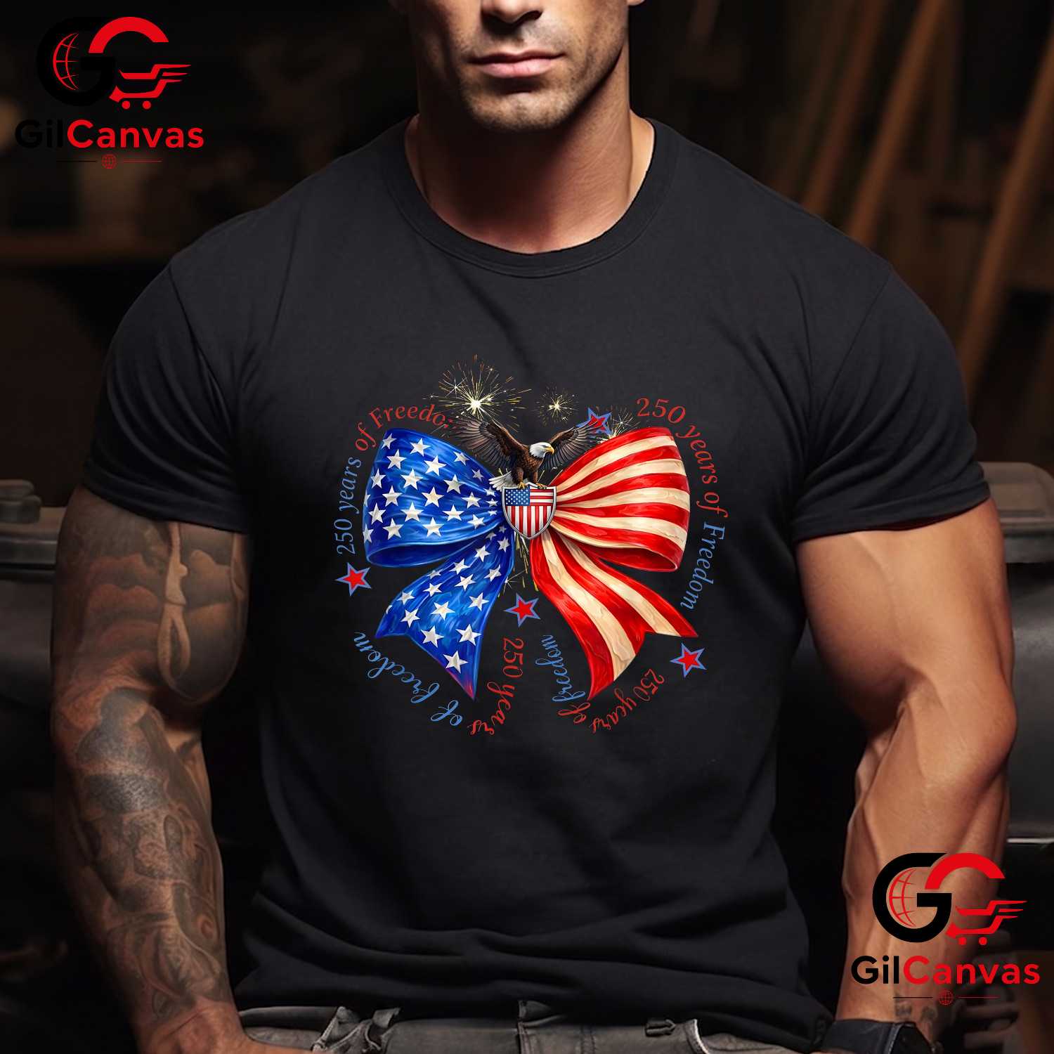 USA 250th Anniversary Freedom Independence Day 1776-2026 Unisex Patriotic Graphic T-Shirt