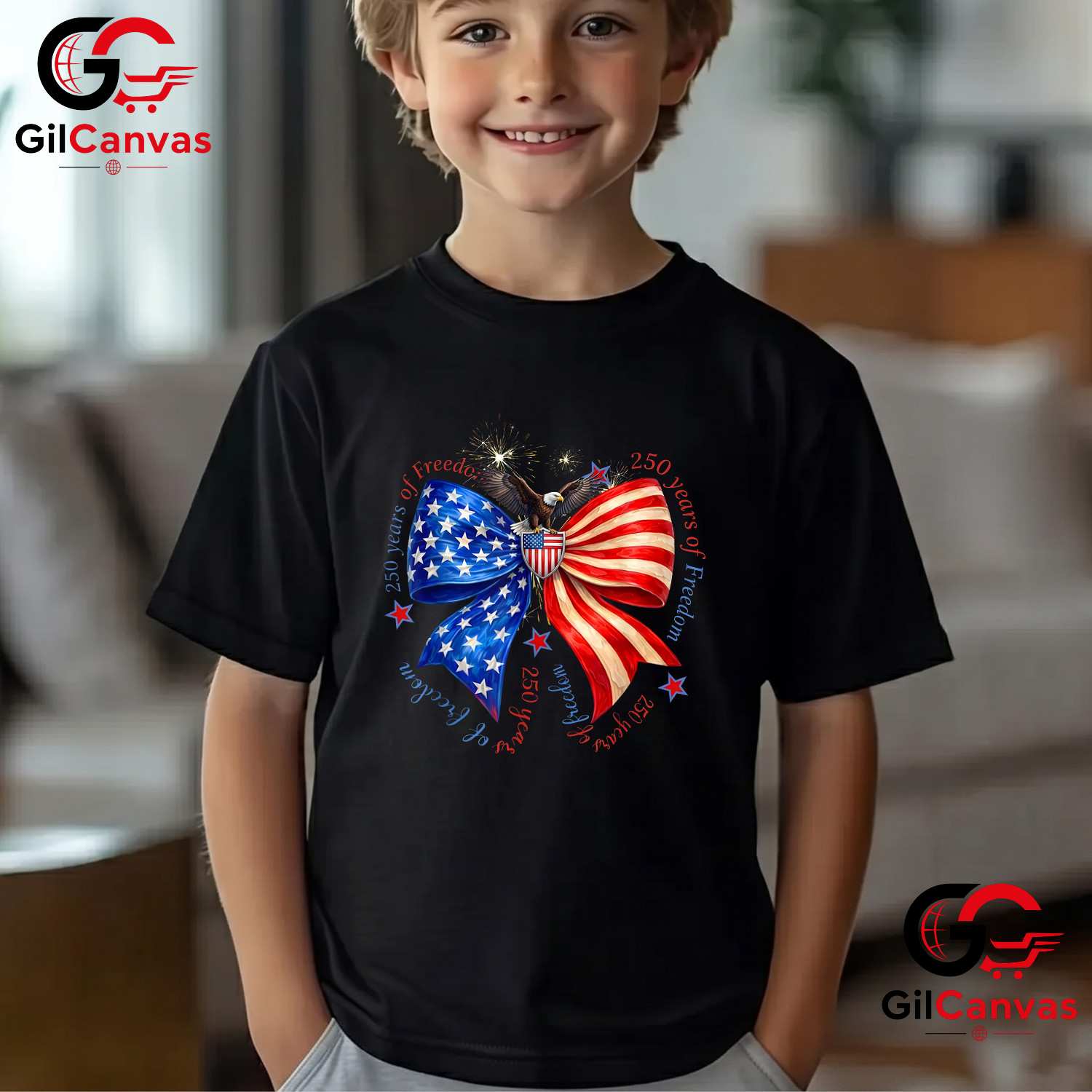 USA 250th Anniversary Freedom Independence Day 1776-2026 Unisex Patriotic Graphic T-Shirt