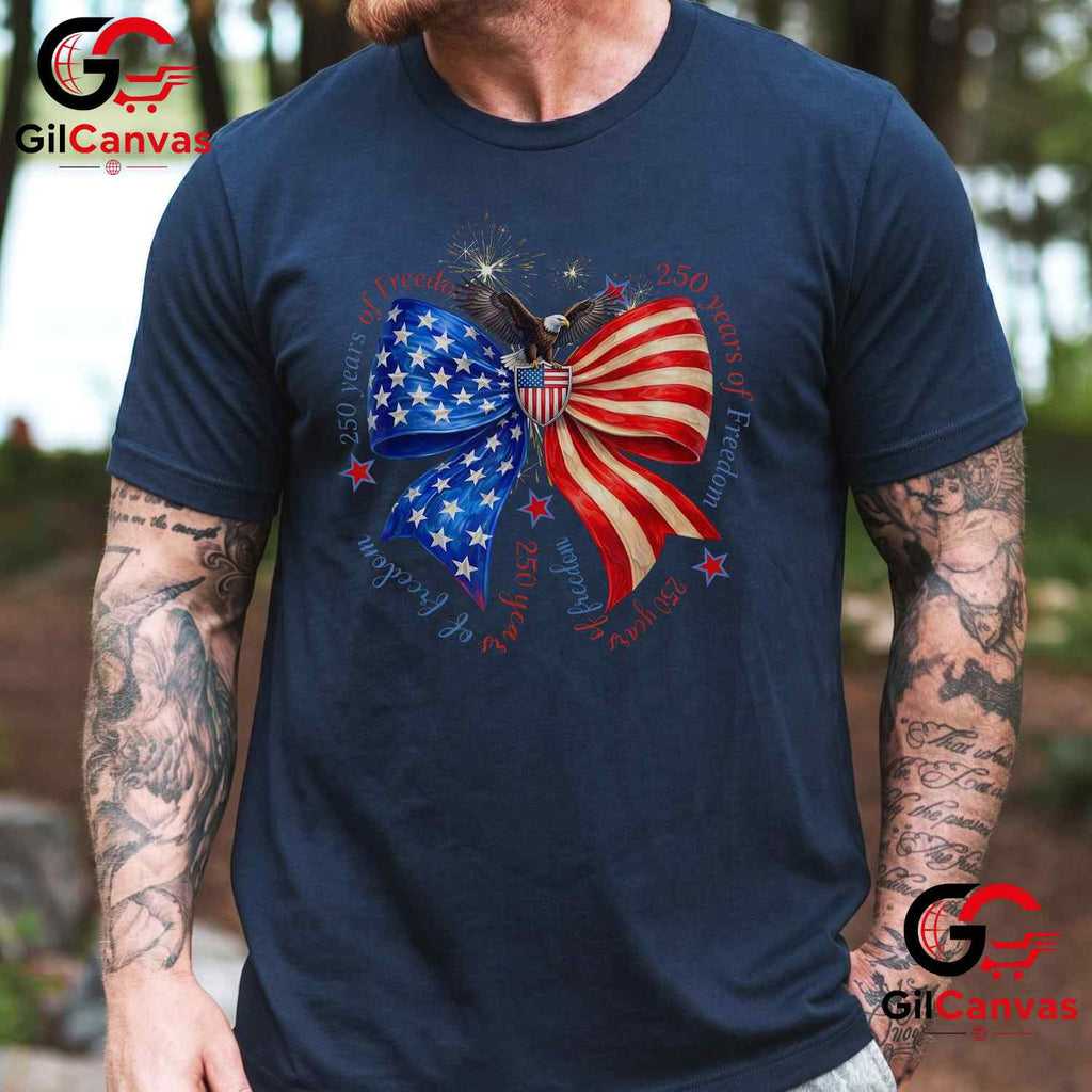 USA 250th Anniversary Freedom Independence Day 1776-2026 Unisex Patriotic Graphic T-Shirt